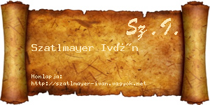 Szatlmayer Iván névjegykártya