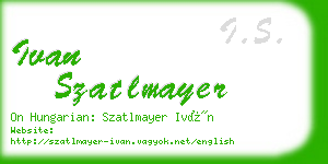 ivan szatlmayer business card